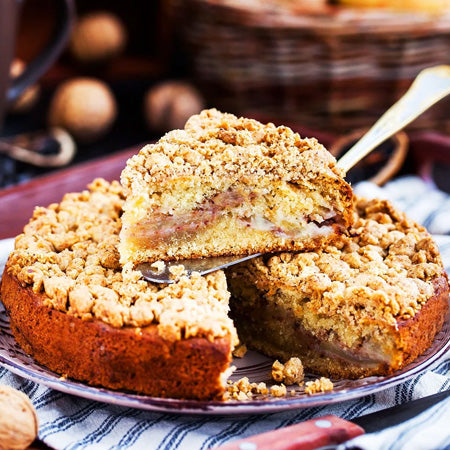 Apple Crumble Cake with Irish Cream Whip