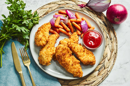 Honey Roasted Carrots & Chicken Dippers
