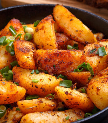 Crispy Garlic, Scallion, & Sesame Potato Wedges