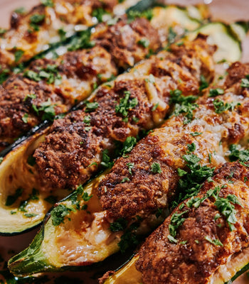 Turkey-Filled Zucchini Halves