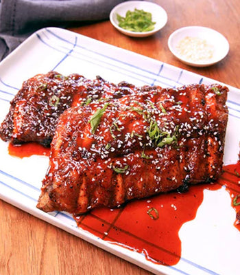 Grilled Sriracha Honey-Glazed Ribs