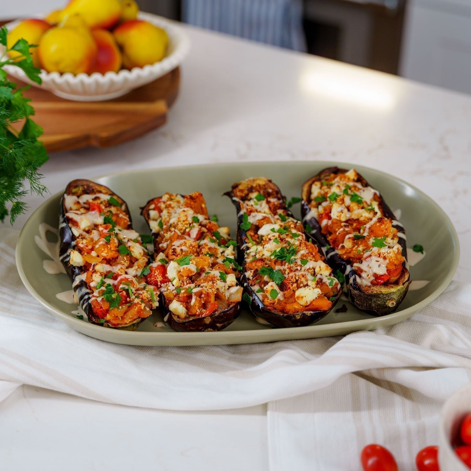 Roasted Stuffed Eggplants Air Fryer Recipe