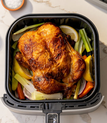 grilled whole chicken in air fryer basket