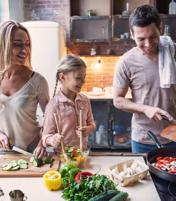 family cooking together
