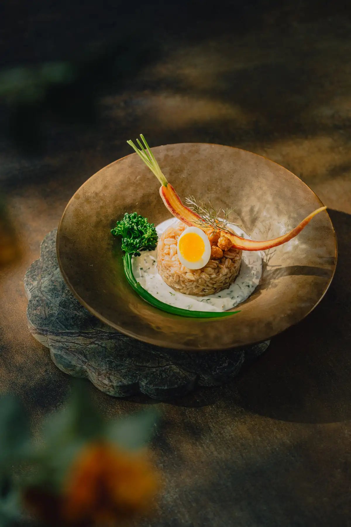 Farro With Carrots, Broccolini & Herby Yogurt Sauce  