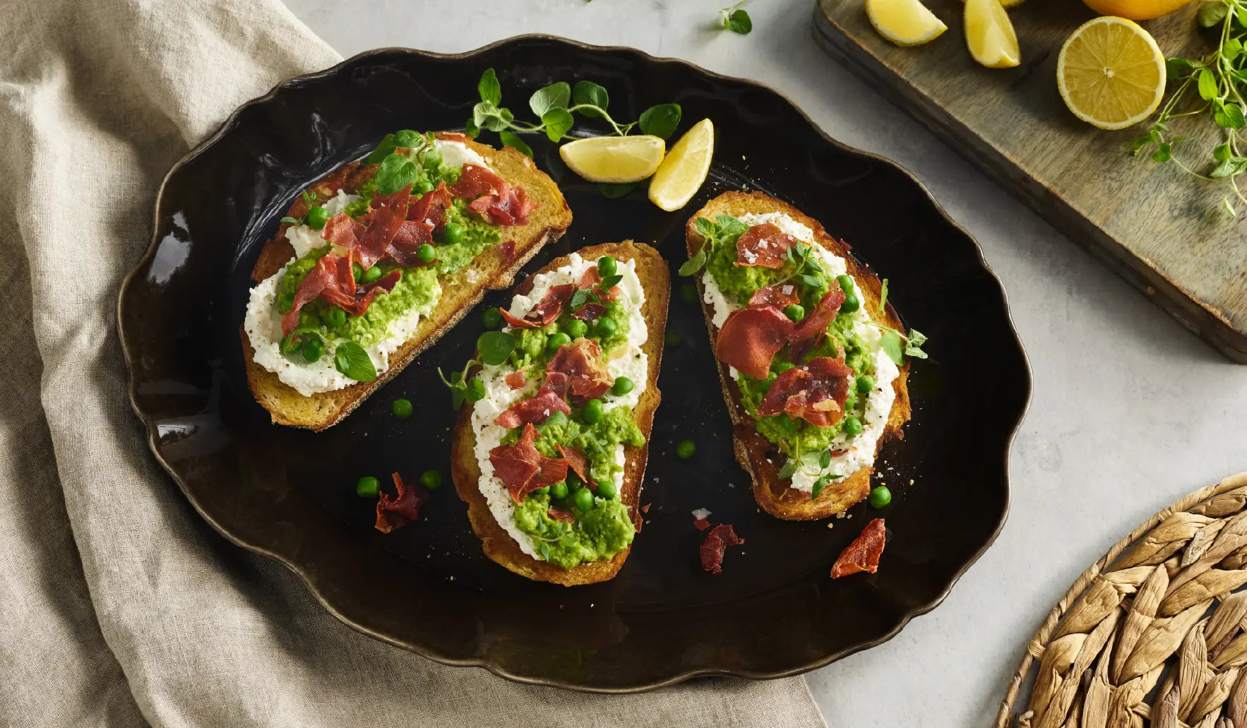 Mashed Pea & Ricotta Toast