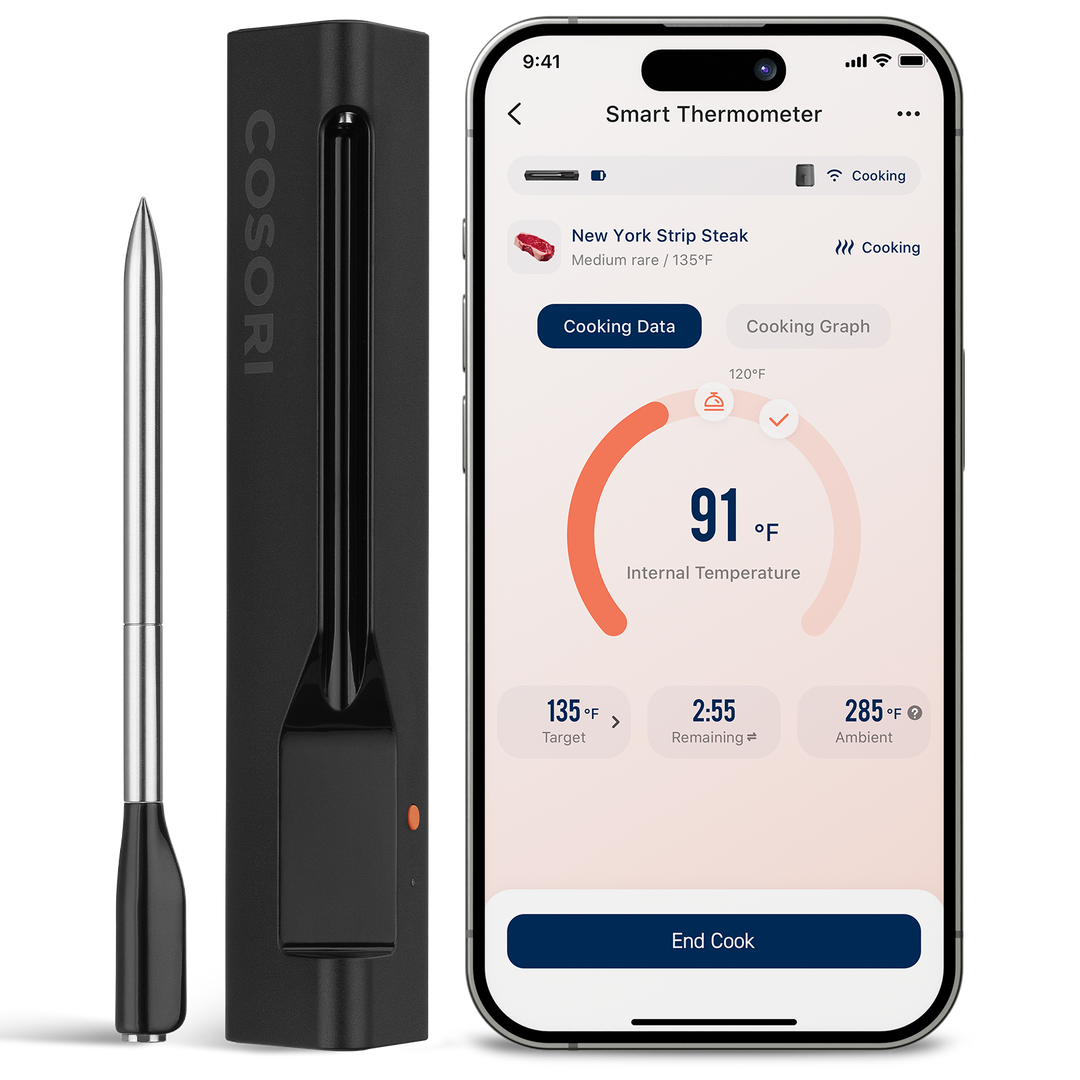 COSORI smart wireless meat thermometer with probe and mobile app