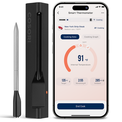 COSORI smart wireless meat thermometer with probe and mobile app