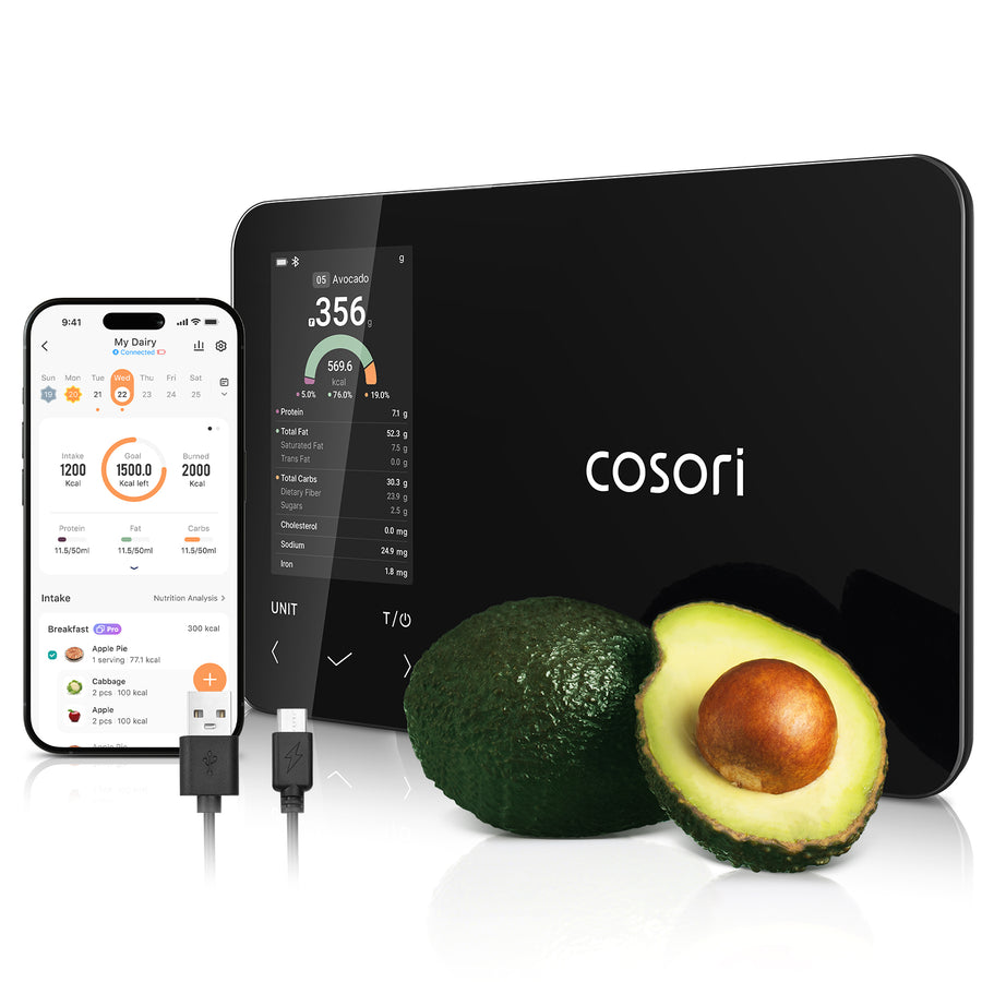 COSORI NutriLens smart food nutrition scale with avocado