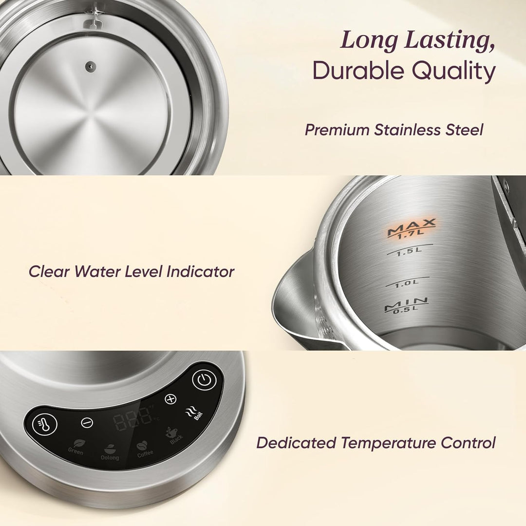 COSORI 1.7L Stainless Steel Kettle with Precision Control