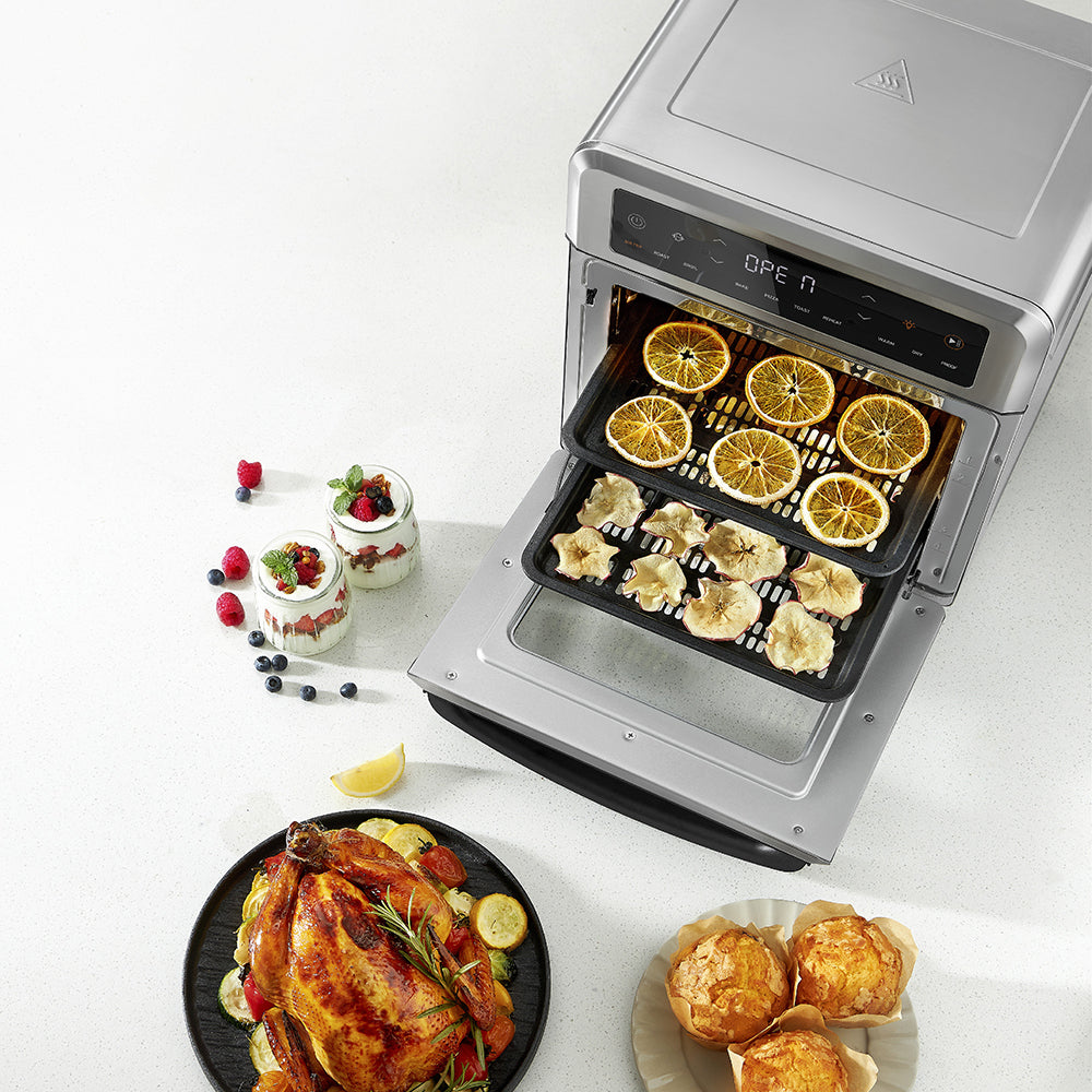 COSORI 13-Quart Air Fryer Oven with tray cooking egg bites