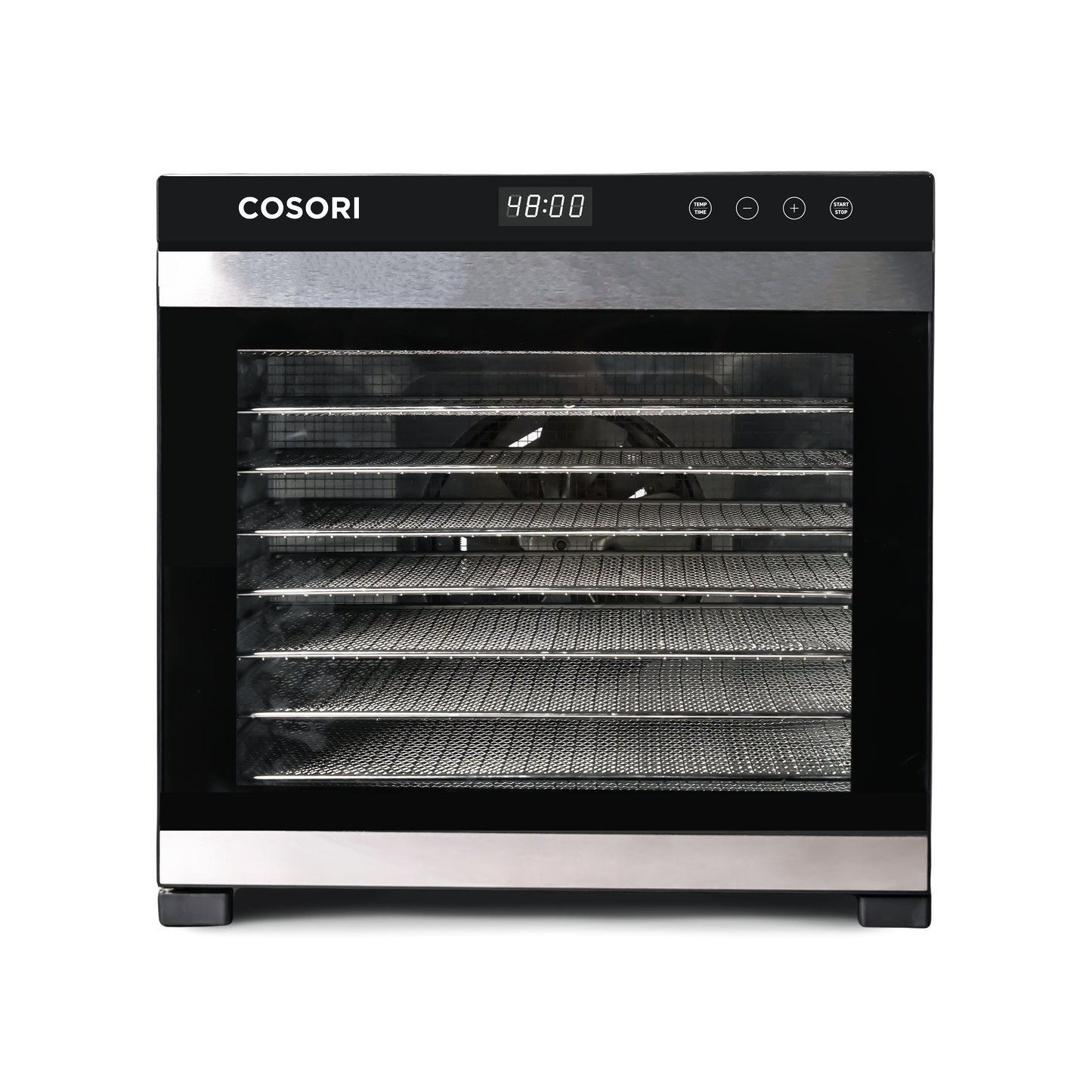 COSORI Premium Pro 10-Tray Food Dehydrator showing multi-layer tray capacity