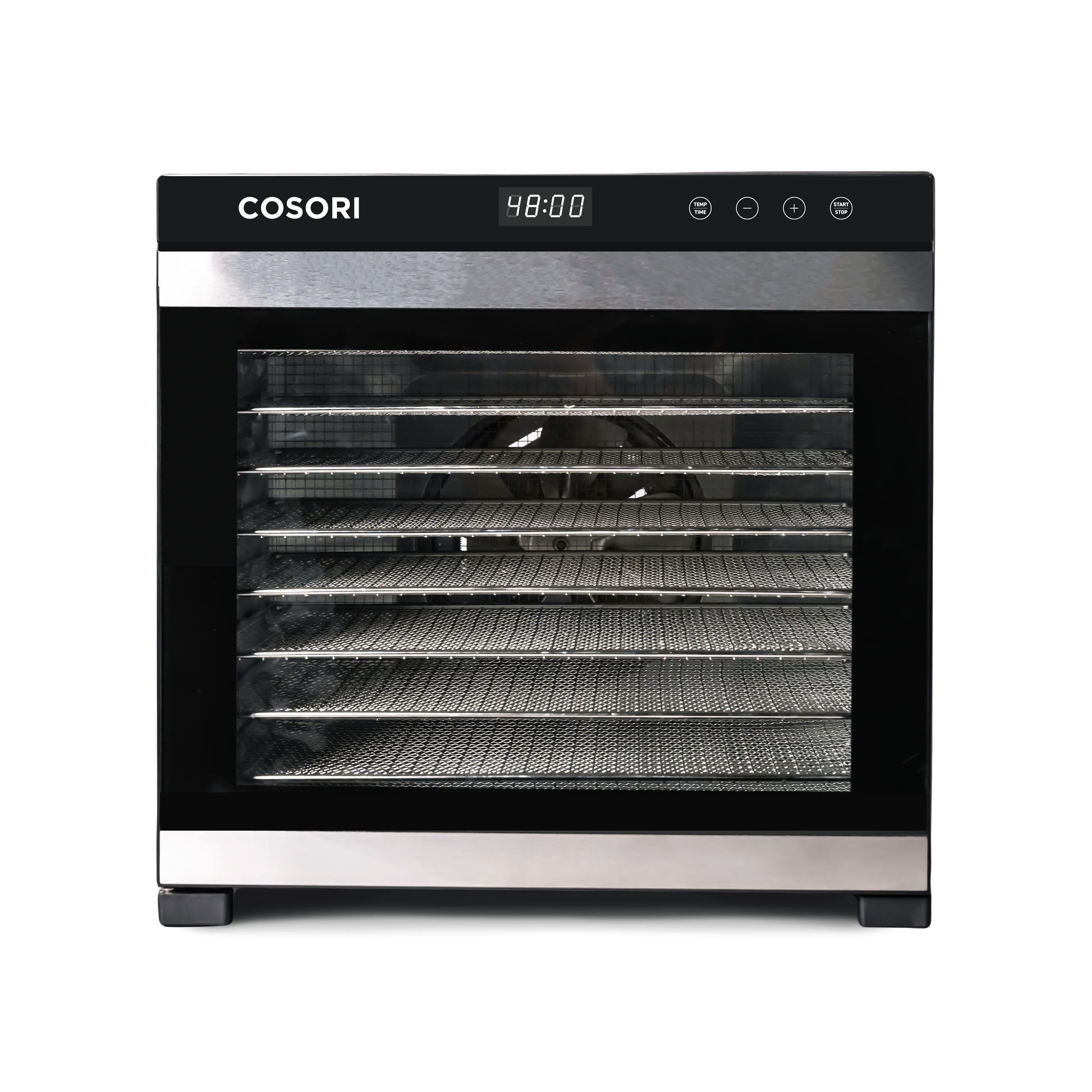 COSORI Premium Pro 10-Tray Food Dehydrator showing multi-layer tray capacity
