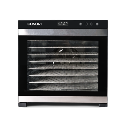 COSORI Premium Pro 10-Tray Food Dehydrator showing multi-layer tray capacity