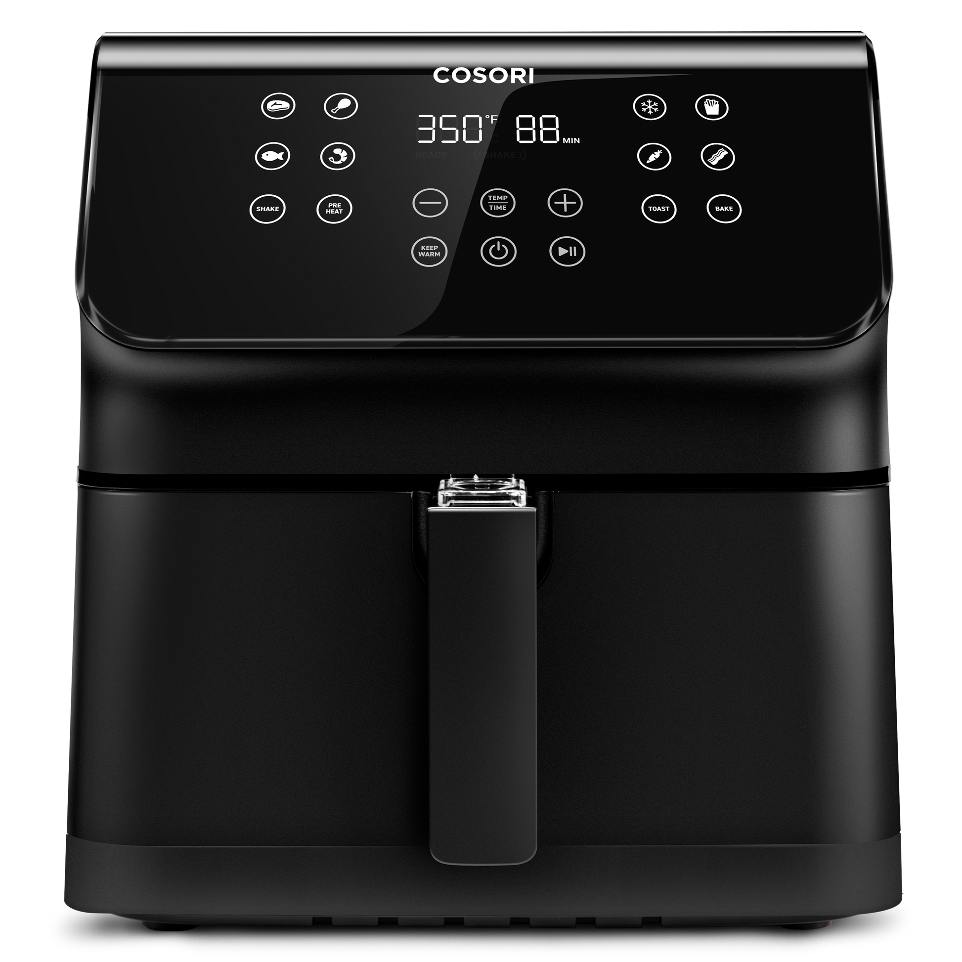 COSORI Pro II Air Fryer with digital touch control panel and front handle design