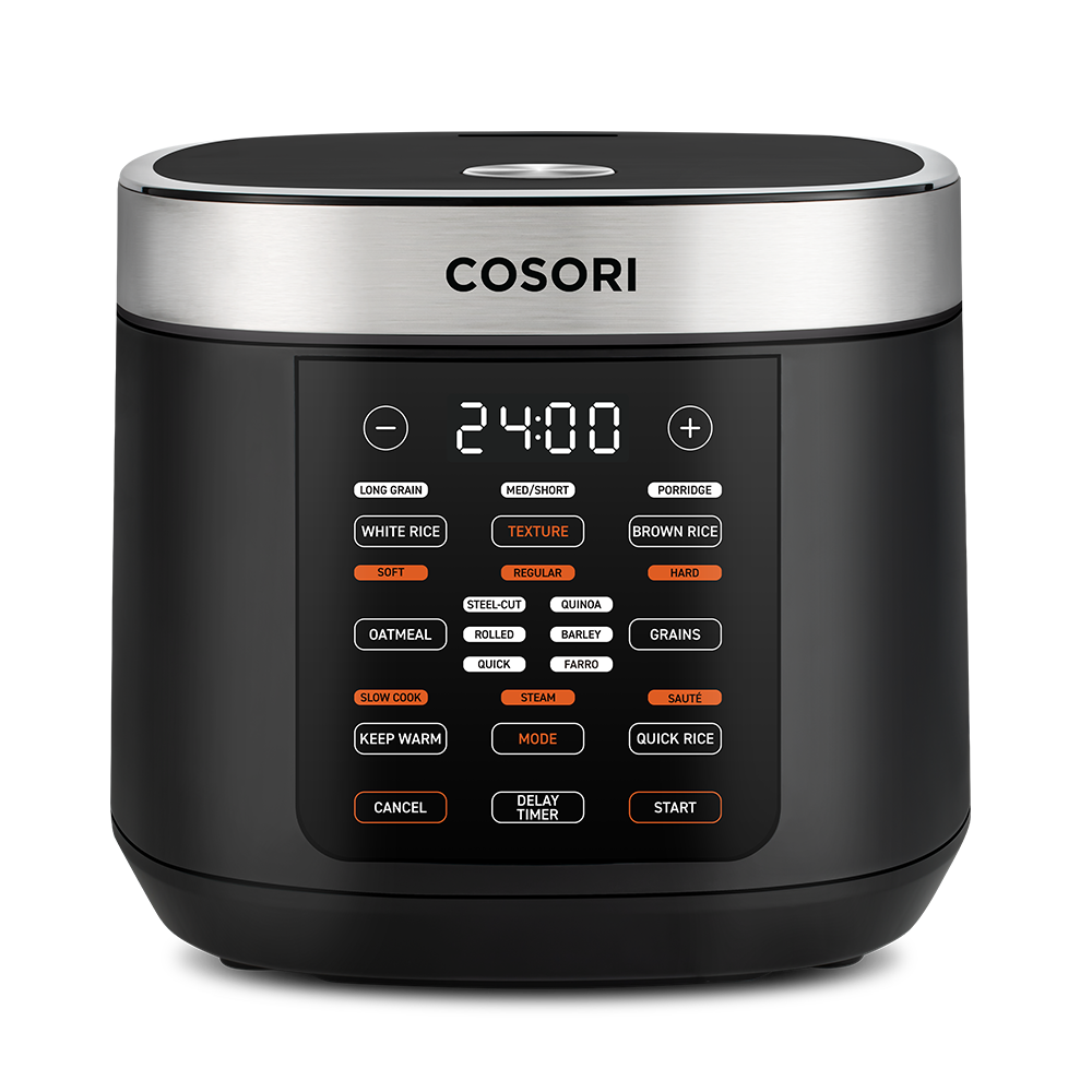 Cosori 5.0-Quart Rice Cooker with 18 cooking functions and LED digital touch display in black